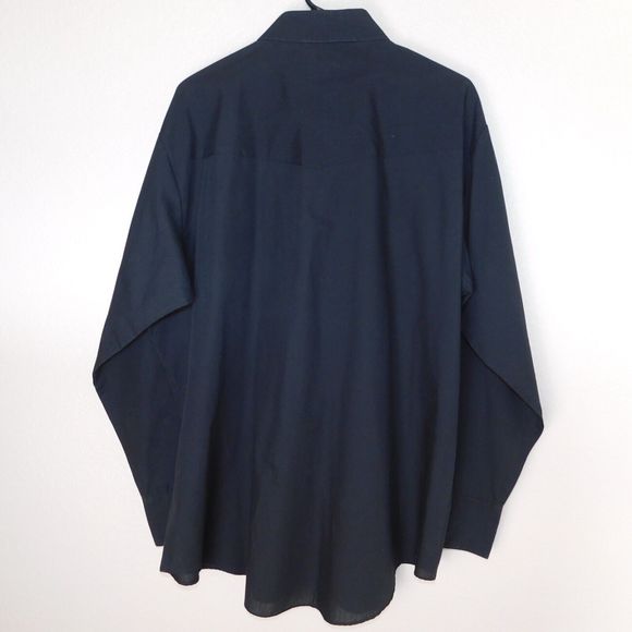 Plains Western Wear Pearl Snaps Shirt Adult XL Black Embroidered Thunderbird - Picture 9 of 9
